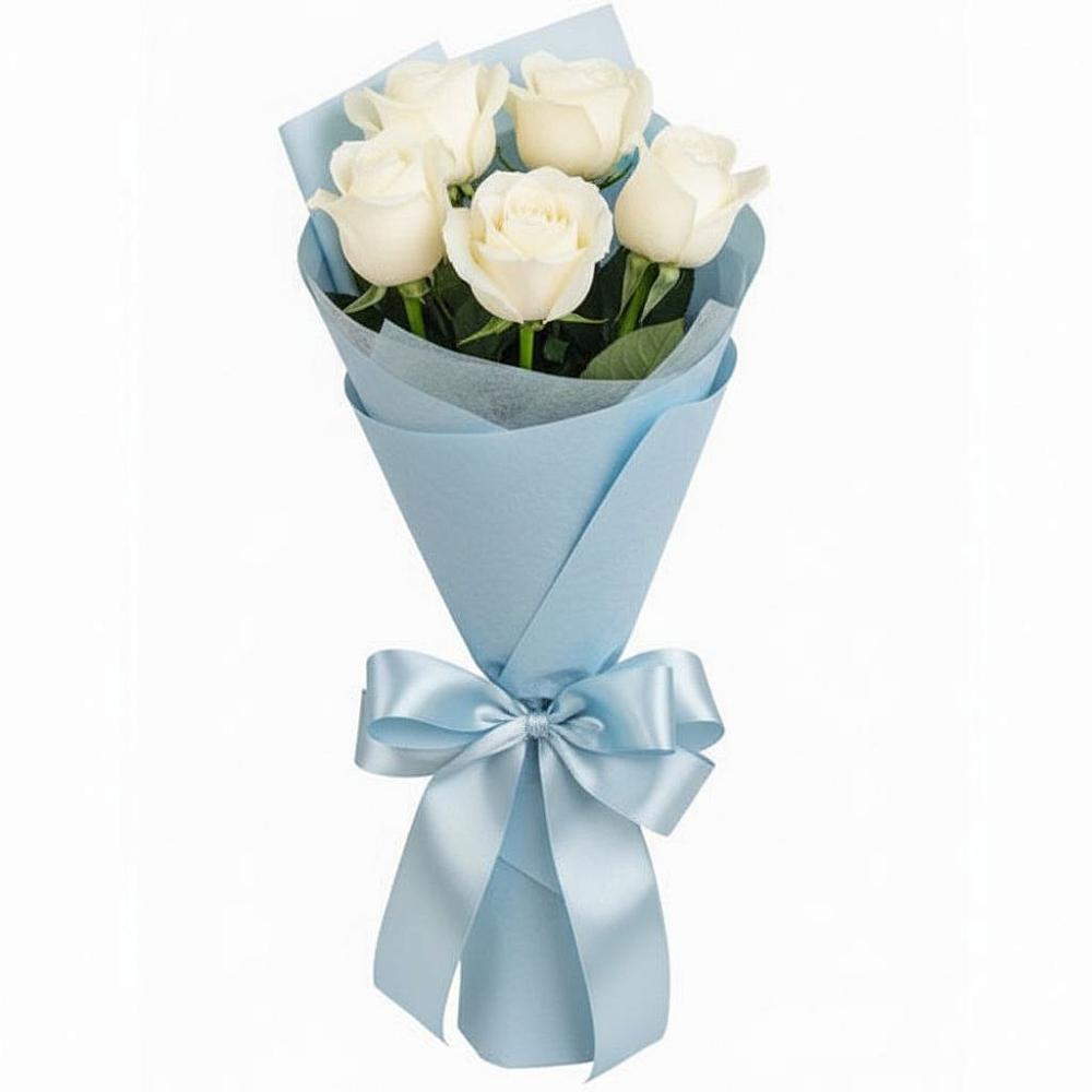 Букет 5 Белых роз Проуд в Правдинске