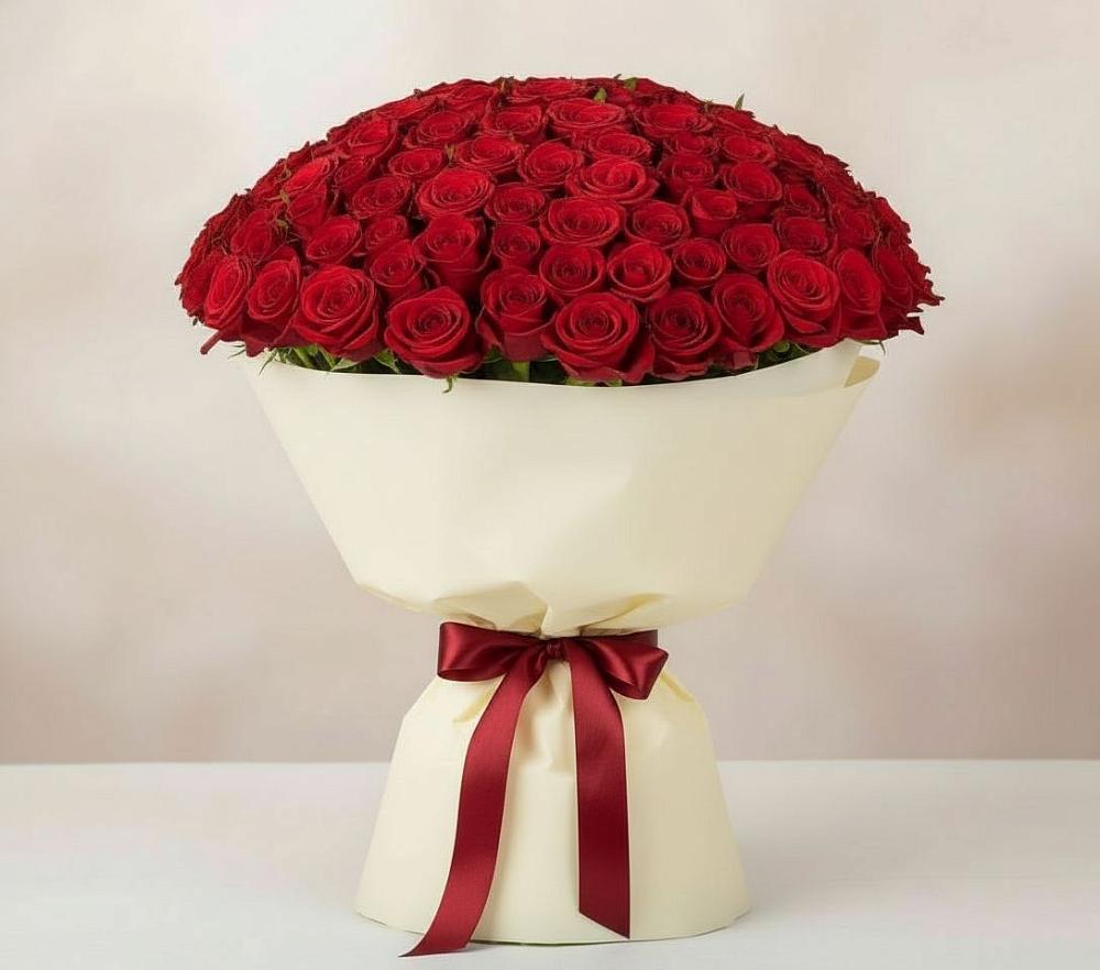 Букет 101 Красная роза Милано в Правдинске