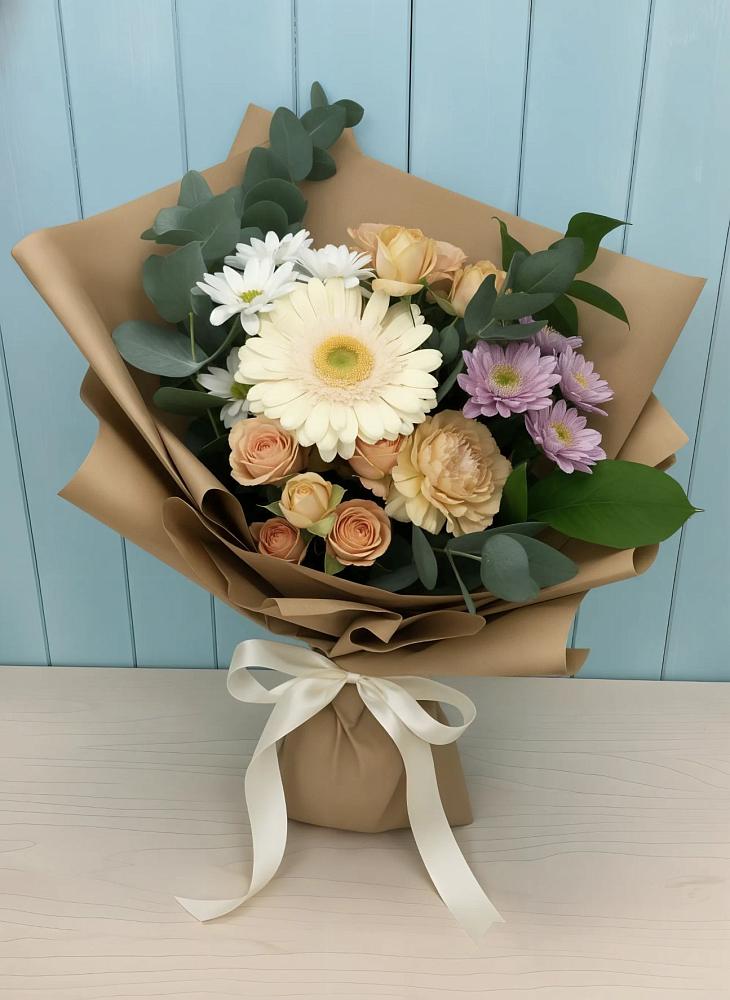 Букет цветов из: Герберы и Хризантемы в Правдинске