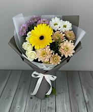 Букет цветов из:  Розы, Герберы и Хризантемы в Правдинске