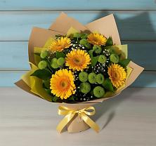 Букет цветов из:  Герберы и Хризантемы в Правдинске