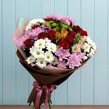 Букет цветов из:  Розы, Хризантемы и Альстромерии в Правдинске