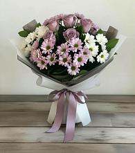 Букет цветов из:  Хризантемы и Розы в Правдинске