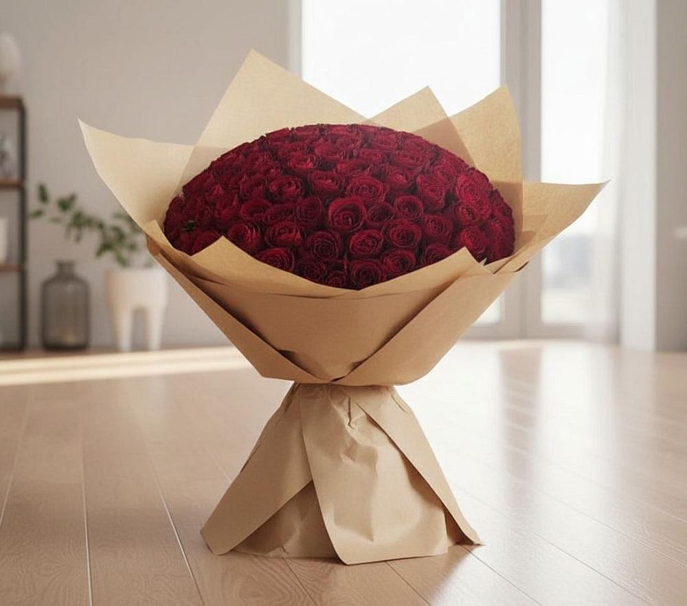 Букет 101 Красная роза в Правдинске