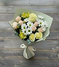 Букет цветов из:  Альстромерии, Розы и Хризантемы в Правдинске