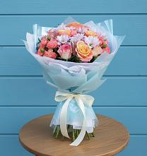 Букет цветов из:  Хризантемы и Розы в Правдинске